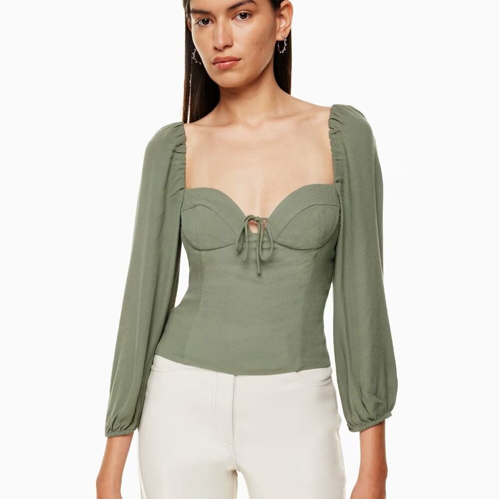 Wilfred novella blouse olive green